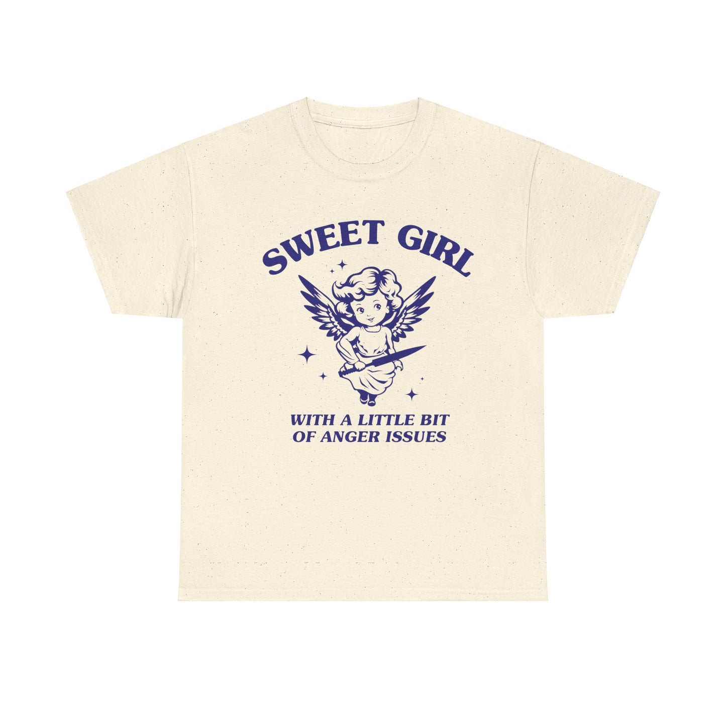 Sweet girl with a little bit of anger issues - Unisex Heavy Cotton Tee