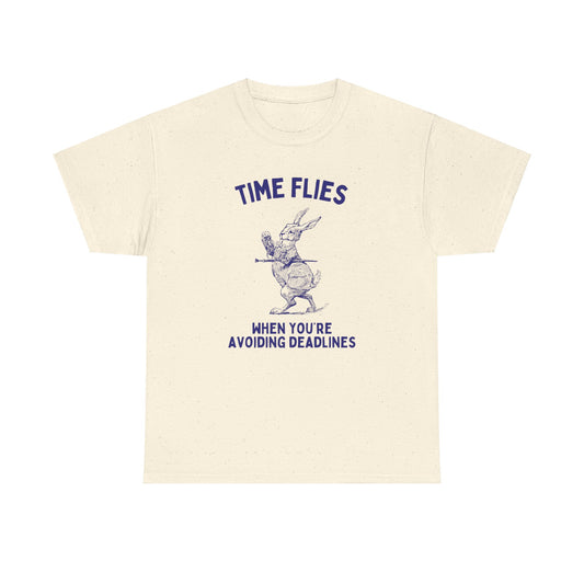 Time flies when you're avoiding deadlines - Unisex Heavy Cotton Tee