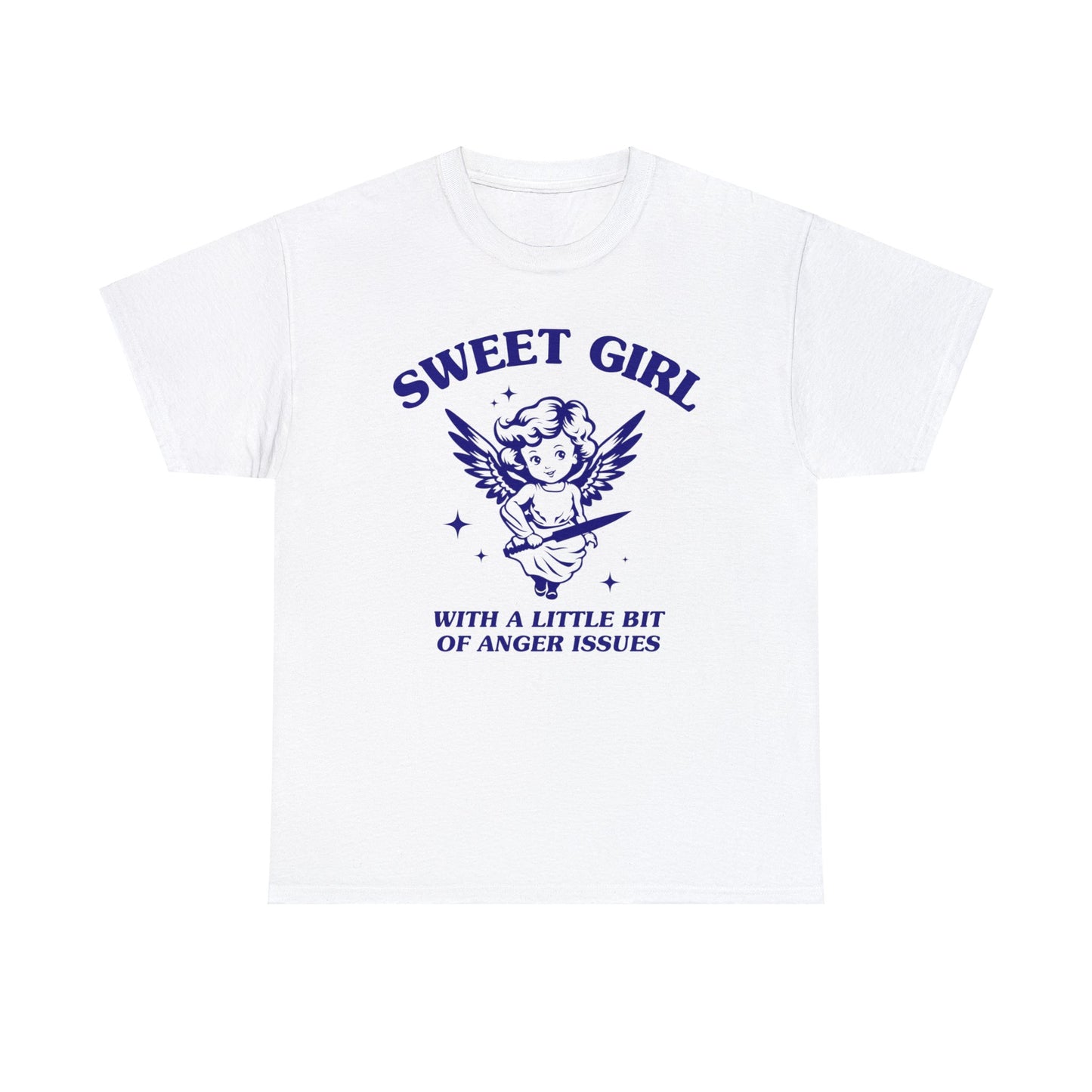 Sweet girl with a little bit of anger issues - Unisex Heavy Cotton Tee