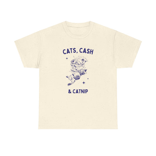 Cats cash and catnip - Unisex Heavy Cotton Tee