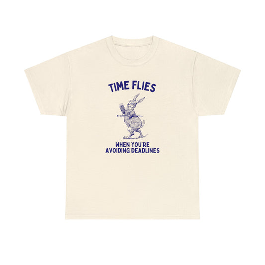 Time flies when you're avoiding deadlines - Unisex Heavy Cotton Tee