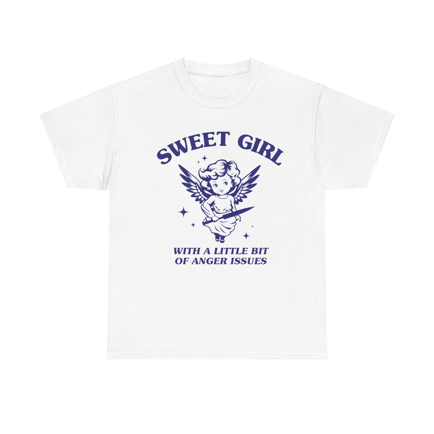 Sweet girl with a little bit of anger issues - Unisex Heavy Cotton Tee