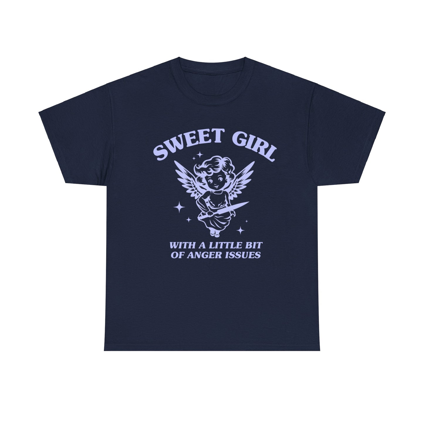 Sweet girl with a little bit of anger issues - Unisex Heavy Cotton Tee